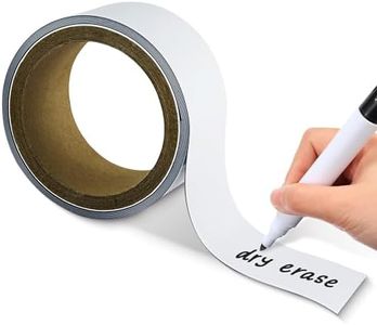 Houseables Magnetic Strip, Magnetic Tape, Magnet Tape, 2 IN x 10 FT, Magnet Roll, Dry Erase Label, Strips for White Board, Write On Labels, Whiteboard Sheet, Dry Erase Sheet, Writable, Wipe Off, Blank