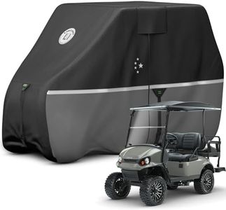 LI LIBZAKI 2+2/4 Passenger Golf Cart Cover Fits EZGO, Club Car, Yamaha, 420D Waterproof Windproof Sunproof Outdoor All-Weather Full Cover -Gray-L