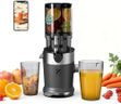 Zachvo Entsafter, Slow Juicer mit 130mm Breite Fütterungsröhre für Ganze Gemüse und Obst Testsieger, 220W Kaltentsafter aus Tritan BPA-frei, Leicht zu Reinigender Juicer, Inkl. Saftrezepte