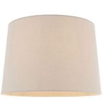 14” (inch) Tapered Round Drum Lamp Shade – Natural/Neutral Beige 100% Linen - Modern Clean Design - Table/Floor Lamp Bases Bulb Cover | Hanging Ceiling Pendant Lights