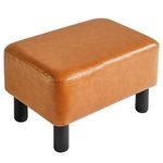 IBUYKE Small Foot Stool, Ottoman, PU Faux Leather Rectangle Foot Stool with Non-Skid Plastic Legs, Small Footstool for Couch, Desk, Office RF-BD217