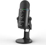 MAYBESTA USB Multipurpose Condenser Microphone - Mic with 4 Recording Patterns - RGB Laptop Microphones for Gaming, Streaming, Podcasting, Twitch, YouTube, Discord, Recording for PC and Mac