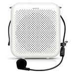 Norwii Voice Amplifier, Power Amplifiers, Portable Mini Wired Microphone Headset for Teacher classroom & Outdoor Lectures, Teaching, Tour Guides, USB-C Rechargeable - 4000mAh, White