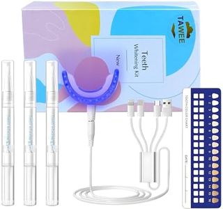 TAWEE Teeth Whitening Kit Safe for Sensitive Teeth & Enamel Wired Tooth whitening Accelerator Light with 20 Blue LED Pure White Teeth Whitener Waterproof