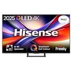 Hisense 50" 50A7QTUK QLED Smart AI TV - 4K Direct Lit Viewing, Quantum Dot Colour, Hi-View AI Engine, Built in Subwoofer, Dolby Vision, Dolby Atmos with with Freely, Disney +, YouTube, Netflix