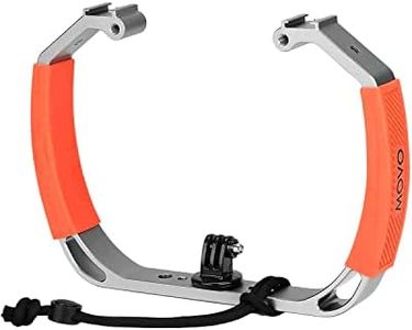 Movo GB-U80T Underwater Diving Rig with Cold Shoe Mounts, Strap - Compatible with GoPro Hero, HERO6, HERO7, HERO8, HERO9, HERO10, HERO11, Osmo Action - Scuba GoPro Accessory (XL/Tangerine)