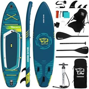 TIGERXBANG Aufblasbares Stand Up Paddle Board 335×86×15cm mit komplettem Zubehör, Vielseitige Premium Paddle Boards für Erwachsene/Jugendliche, Paddle Board Wave Rider Dancer Collection-Navy Blue