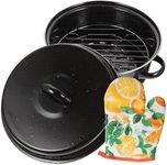 Luxshiny 1 Set Oval Roaster Pan wit