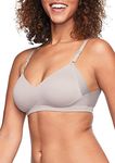 Warner's Women's No Side Effects Underarm and Back-Smoothing Comfort Wireless Lift T-Shirt Bra Rn2231a, Opaque, Mink, L