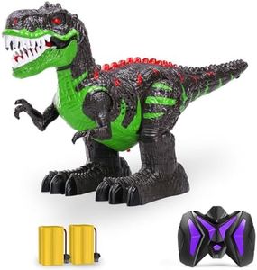 TEMI Remote Control Dinosaur for Kids Boys Girls, Electronic RC Toys Educational Walking Tyrannosaurus Rex Dinosaur with Lights and Sounds Powered by Rechargeable Battery, 360 Degree Rotation Stunt