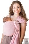 Ring Sling Baby Carrier 100% Cotton Muslin Front and Chest Newborn to Toddler Carrier and Baby Sling (Rose)