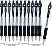 Drenubal 12 Pack Black Gel Pens, Retractable Pens with 0.5mm Medium Point, Smoothly Writing, Good Thickness and Nonslip Design, Comfortable to Hold Writing, for Office School Home Work