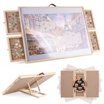 Ruication Jigsaw Puzzle Board Folding Tilting Puzzle Table Rotating Wooden Jigsaw Board Non-Slip Mat Surface for 1000 pieces 4 Sliding Drawers Storage System For Adults Gift