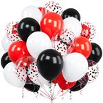 Red and Black Balloons, Ousuga 60 pcs 12 Inch Matte Red Black White Confetti Latex Balloons Set for Boys Men Birthday Baby Shower Wedding Graduation Anniversary Engagement Retirement Party Decorations