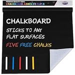 MMFB Arts & Crafts Chalkboard Wall Sticker – 7.5 Feet, Self-Adhesive Blackboard Vinyl w/Coloured Chalks – Peel & Stick to Any Smooth Surface – 1 Pack