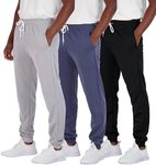 3 Pack Mens Men Big & Tall King French Terry Joggers Tech Fleece Active Sweatpants Sports Athletic Workout Training Jogger Men's Track Gym Pants Casual Quick Pockets Elastic Bottoms - Set 7, 3X Tall
