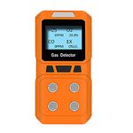 Coreel 4 Gas Monitor, Portable CO, H2S, O2,EX Gas Detector Meter - Ready to Use (Orange)