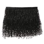 AWAYTR 1 Yard Beaded Fringe Trim - 3.5in Wide Glass Beaded Fringe for Dress Clothing and DIY Crafts (Black)