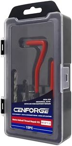 CENFORGE M10x1.0 Helicoil Thread Repair Kit, Metric HSS Drill Helicoil Repair Kit for Rethreading Internal Threads with Carry Case, 15PCS