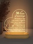 FULLOSUN Anniversary Wedding Gifts for Him/Her, I Love You Night Light 3D Illusion Lamp for Couple Wife Husband Romantic Valentines Wedding Day Present (30th)