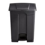 Safco Step-On Indoor Plastic Trash Can or Home & Garage, Hands-Free Disposal, 17 Gallon, Black