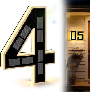Solar-Powered Outdoor House Number Light, 2026 New 6.7 Inch Solar Lighted House Numbers for Outside Lighting, Personalized Backlit Number for Home Exterior Apartments Hotels Factories (4)