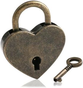 Mini Candado Decorativo con Llave en Forma de Corazón Candados de Metal con Forma de Corazón Estilo Vintage Candado de Corazón, para Diarios, Joyeros, Cajas de Almacenamiento, Armarios