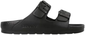 Genuins Black Mallorca H2O Sandals for Men Women, Adjustable Double Buckle Design, EVA Footbed Arch Support Comfort, Casual Slip On Summer Travel Beach or Pool, Walking Wear, 10 US Women / 8 US Men
