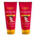 Sunny Glamour Cream Enriched With Aloe Vera, Chamomilla, Vitamin B3 & E To Moisturize & Lighten Skin Tone |Restores Damaged Skin Cells For Women 100 gm (Pack of 2)