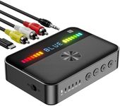 MOREGAX M13 RGB Bluetooth 5.3 Audio Receiver Transmitter, Bluetooth Audio Adapter for Old Home Stereo/Speakers TV with Display, USB, RCA, 3.5mm AUX, DAC, Coaxial, Optical