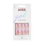 KISS Gel Fantasy, Press-On Nails, Nail glue included, Winter Sparks', Light Purple, Short Size, Coffin Shape, Includes 28 Nails, 2G Glue, 1 Manicure Stick, 1 Mini File