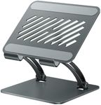 tounee Tablet Holder Stand, Dual Rod Adjustable Aluminum Desktop Stand, Compatible with 4.7-16.5" iPads, Surface Tablets, Portable Monitors, Kindle & More (Gray)