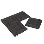 Laneetal 22 Pcs WPC Decking Tiles Wood Plastic Composite Interlocking Flooring Garden Patio Balcony Terrace Hot Tub Decking Anthracite 30 x 30 cm (2 m²)