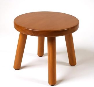 GZQXHOME Solid Wood Step Stool for Kids & Adults - Multi-Use Toddler Wooden Stool for Bathroom, Playroom, Living Room,Sturdy 4-Leg Design with Non-Slip Pads,Easy Clean Surface,Easy Assembly(Brown)