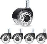 Belle Vous Office Chair Replacement Castor Wheels (5 Pack) - 11 x 25mm Universal Casters - Safe for Hardwood Floors, Laminate & Carpet - Quiet Rolling