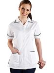 BSF Uniforms Women's White Polycotton Large Size Dentist Apron Ideal for Nurses, Doctors, Dentists, Receptionists, Hospital Staff Etc