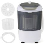 HOMFME Mini Single Tub Washing Machine, 2 in 1 Portable Washer Spin Dryer with Timing Function, Compact Wash Machines for Dorm Apartment Traveling Camping (Gray)