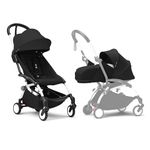 Stokke YOYO3 Stroller with Newborn Pack - Includes White Frame, YOYO 6+ Color Pack (Black) & 0+ Newborn Pack (Black)