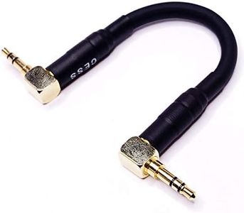 CNCESS CESS-067 Short 3.5mm Audio Shielded Patch Cable for Stacking DAP and Amplifier, Right-Angle Mini Stereo Plugs, 3-Inch (Black)