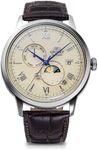 Orient Bambino Sun & Moon Automatic Watch Mechanical Automatic RN-AK0803Y Men's Ivory, Ivory, Classic