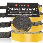 The Stove Wizard Fire Rope for Wood Burning Stove, Self Adhesive Seal Liner for Stove, Chimney, Fireplaces, Oven Door, Heat Resistant Sealant Strip (3mm x 15mm x 2.5m)