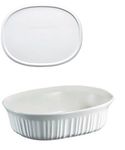 CORNINGWARE French White 1.5 Quart Oval Casserole Bundle: 1.5 Oval with Plastic Lid