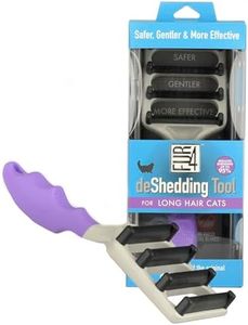 FUR4 deShedding Cat Brush for Long Hair Cats – Pet Hair Brush with 4 Carbon Fiber Edges – deShedding Tool Removes Loose Fur – Gentle & Effective Cat Grooming Brush for Shedding
