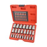 Gunpla 25Pcs Screw and Bolt Extractor Set, Hex Head Hand Multi-Spline Tool Remover Easy Out, Heavy Duty CR-MO Broken Bolts Screws Extraction Fastener Kit 1/8 Inch to 7/8 Inch in 1/32-Inch Increments