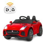 COSTWAY Electric Kids Ride On Car, 12V Licensed Jaguar F-Type SVR Battery Powered Vehicle with Remote Control, Lights, MP3, Music, Gift for 3+ Years Old Boys Girls (Red)