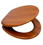 24x7 eMall MDF Wood Wooden Finish Regular Commode Toilet Seat Cover Round, Comfortable, MDF Wood, Metal Hinges Mahogany