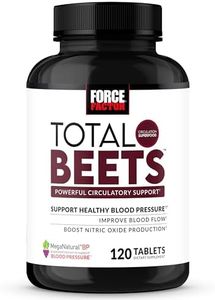 Force Factor Total Beets Blood Pressure Support Supplement with Nitrates and Grapeseed Extract to Boost Nitric Oxide, Circulatory and Cardiovascular Vasodilator Heart Health Vitamins, 120 Count