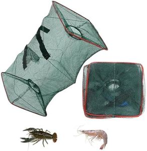 Paifeancodill Fishing Bait Trap, Portable 2 Square Fishing net Cages, Foldable Casting Bait Traps Cage Baits Cast Mesh Trap for Fishes Shrimp Minnow Crayfish Crab Fishing Supplies Tool