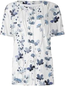 YQRDSHJS Elbow Sleeve Scrub Top Protective Going Out Top Single Breasted Scrub Tops Two Pockets Crewneck Fitted Cardigan Printed Loose Uniform Scrubs For Men Lightweight Boho Light Blue