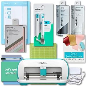 Cricut Joy Machine with Insert Cards, Smart Vinyl, Cutting Mats and Tool Set Bundle - Compact Tool for DIY Customized Craft Projects and Decals, Beginner Craft Cutting Machine and Card Making Kit